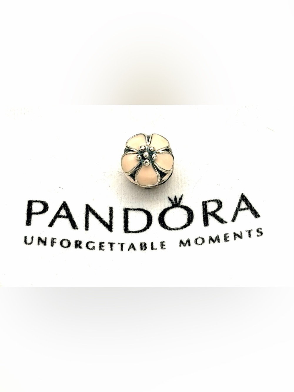 Pandora Silver Cherry Blossom Clip- Retired- 791041EN40 - Soft Pink Enamel